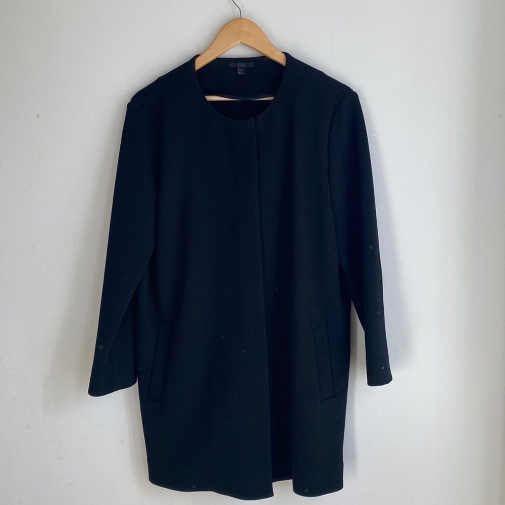 COS black overcoat